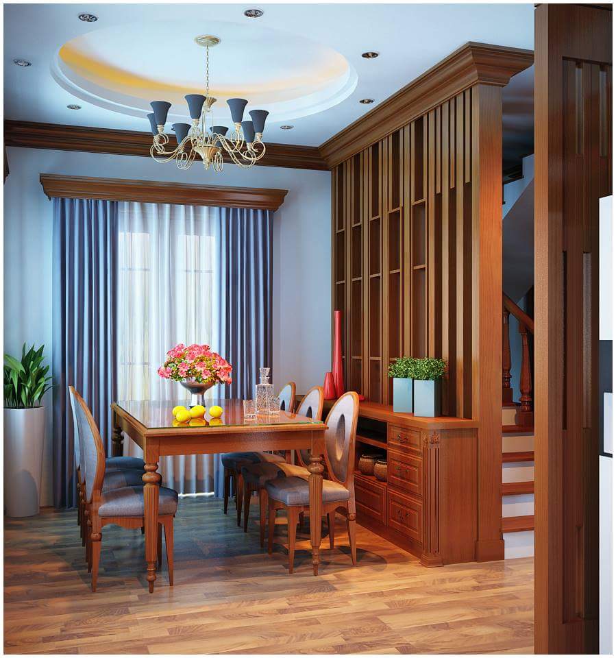 Thi công nội thất biệt thự bằng gỗ tự nhiên tại Hà Nội