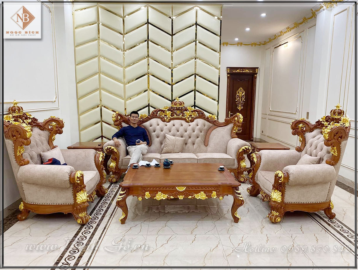 hình ảnh bộ sản phẩm Sofa Hoàng Gia được khách hàng tại Hà Nội đặt hàng của Đồ Gỗ Ngọc Bích