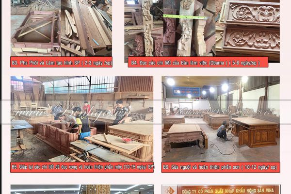 Xưởng sản xuất bàn giám đốc gỗ tự nhiên