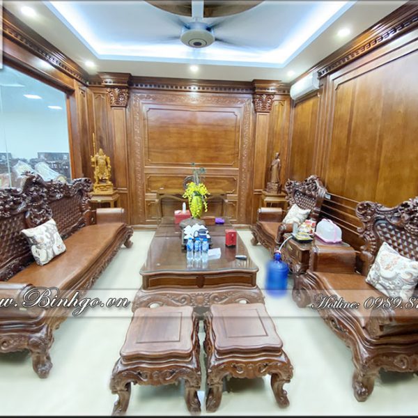Toàn Bộ không gian Bộ sofa Tân Cổ điển Luois gỗ Cẩm lai nhập khẩu, đang được trưng bày bán tại showroom Đồ Gỗ Ngọc Bích. Hình ảnh trên là bộ Sofa Luois 6 ( Bộ gồm 6 món đồ ).