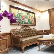 Ghế Dài bộ sofa phòng làm việc. Được thiết kế theo phong cách tân cổ điển. Với kích thước 220x81cm. Bộ sofa phù hợp với phòng làm việc có diện tích 30-40m2.