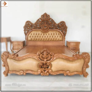 Giường ngủ tân cổ điển gỗ gõ đỏ năm 2023 được làm bằng chất liệu gỗ gõ đỏ phong cách đơn giản, nhẹ nhàng và sang trọng