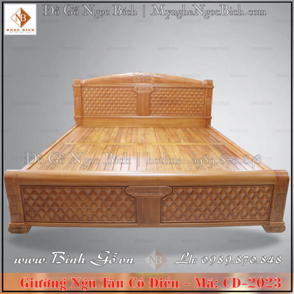 Giường ngủ mẫu tân cổ điển gỗ gõ đỏ kích thước 180X200cm là mẫu giường với phong cách đơn giản mà hiện đại
