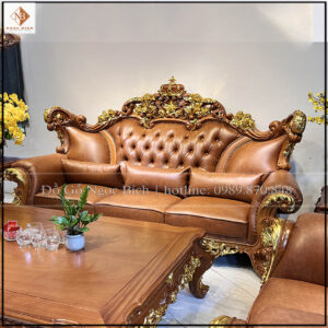 Sofa tân cổ điển gỗ tự nhiên the king sang trọng, cao cấp. Sofa tân cổ điển “The King” là mẫu sofa nhận được nhiều sự quan tâm và là sản phẩm bán chạy nhất