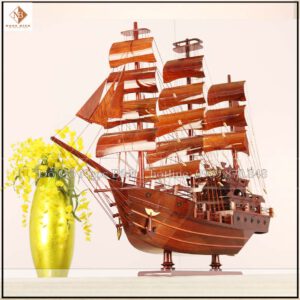 Thuyền buồm gỗ mô hình tàu đánh cá thái lan được làm bằng chất liệu gỗ cẩm gia lại thuộc loại gỗ gúy của Việt Nam