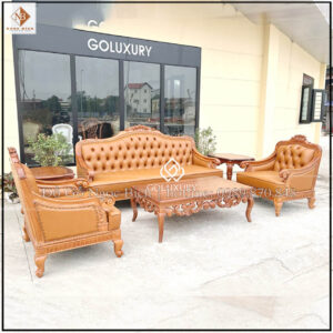 Sofa tân cổ điển gõ gõ đỏ - đem đến cho gia chủ không gian nội thất với thiết kế ấn tượng, đẳng cấp