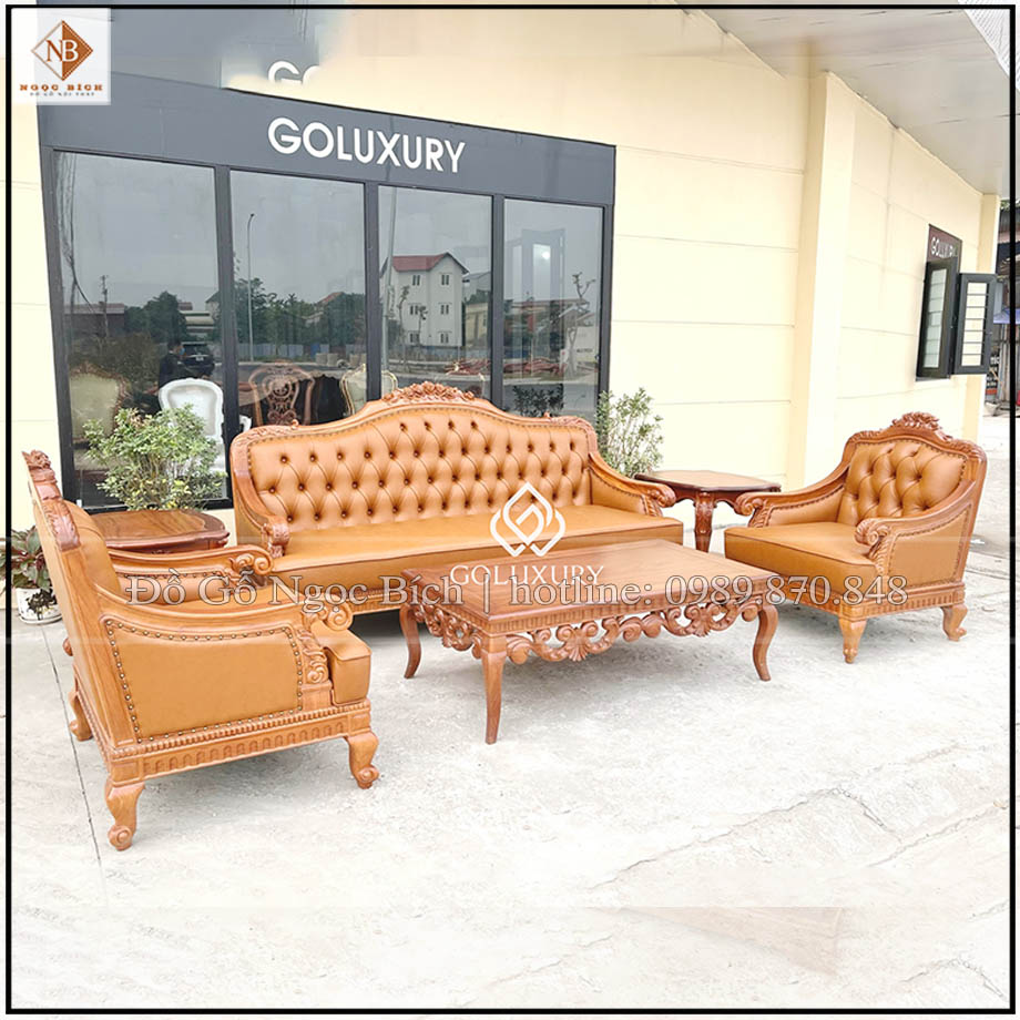 Sofa tân cổ điển gõ gõ đỏ -đem đến cho gia chủ không gian nội thất với thiết kế ấn tượng, đẳng cấp