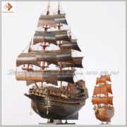 thuyền buồm gỗ mun