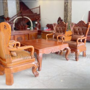 Bộ bàn trà chất liệu gỗ gõ đỏ